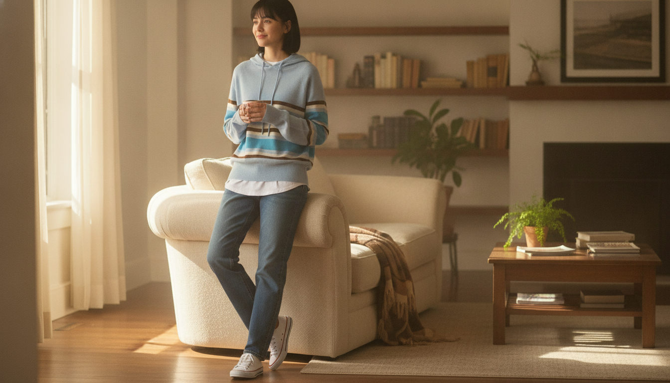 Striped Hooded Sweater in Blue: Styling & Layering Tips